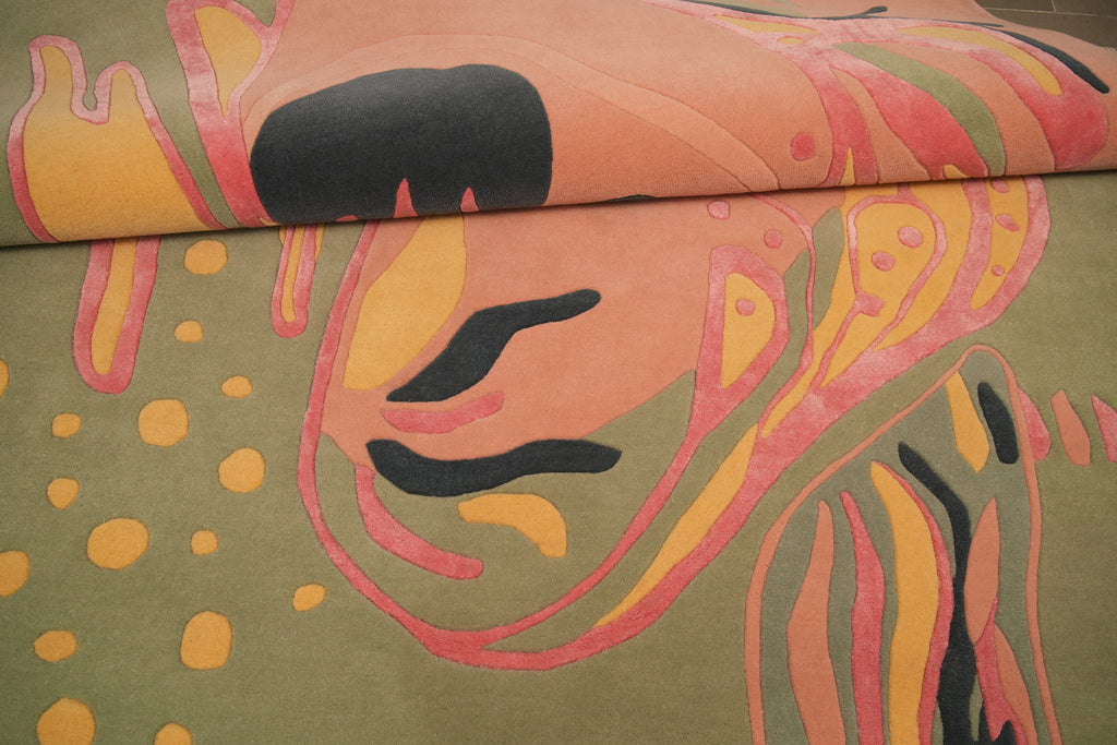 Modern handmade floral area rug soft texture luxury designer carpet