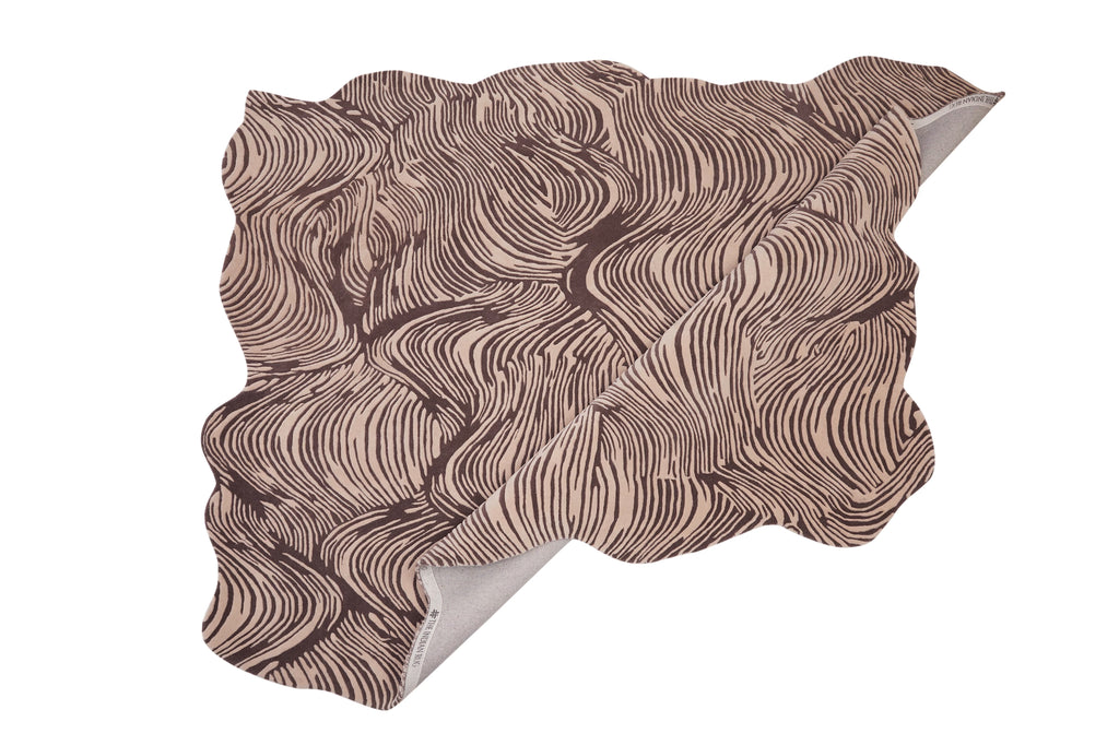 Contemporary abstract wool rug with flowing wave design