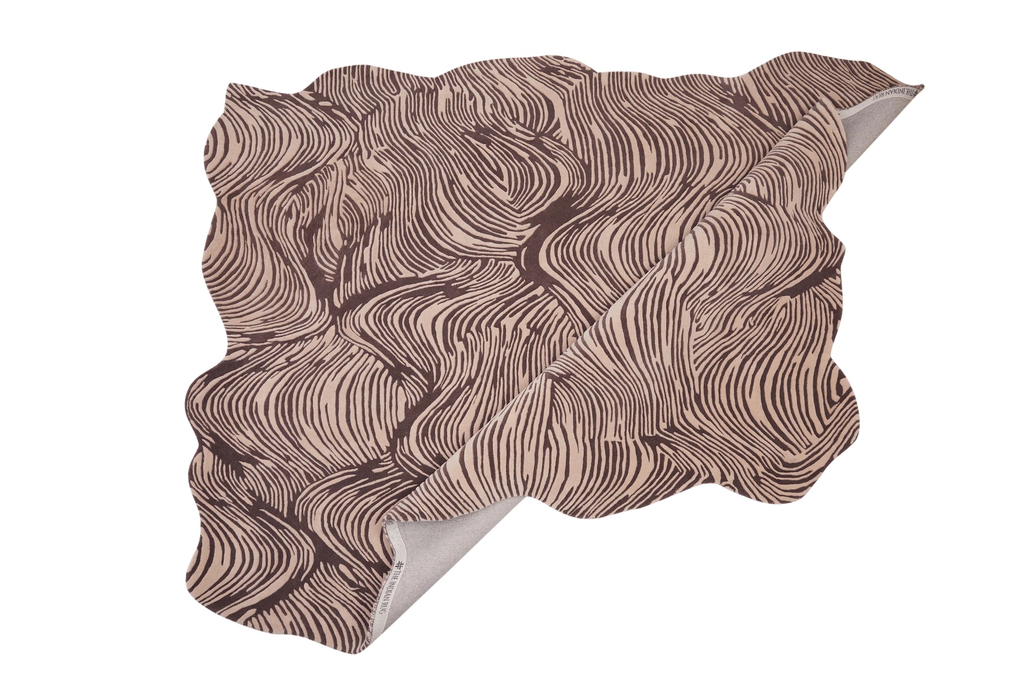 Contemporary abstract wool rug with flowing wave design