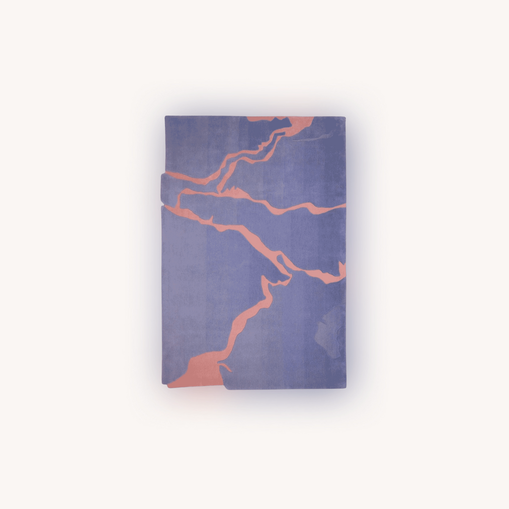 Luxury abstract wool rug with soft gradient colors