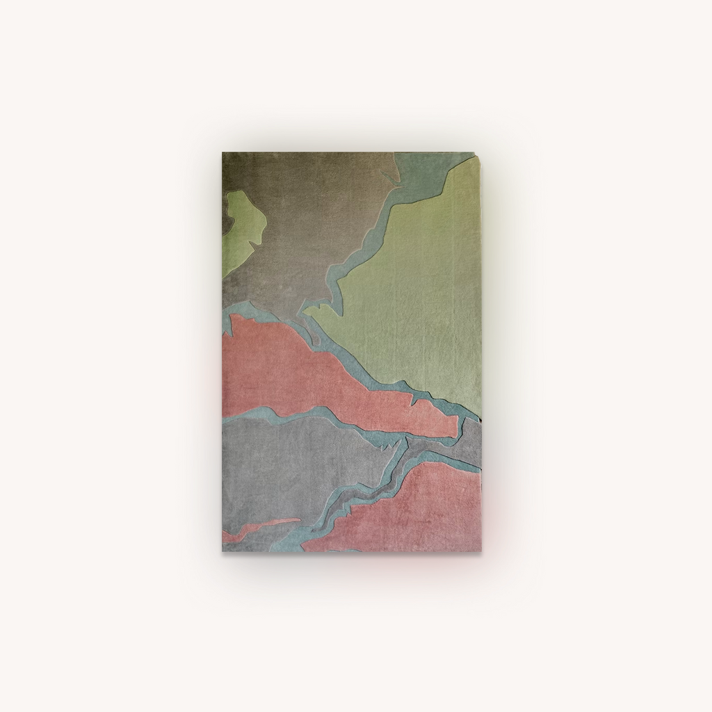 Aster Meadows handmade abstract wool rug with pastel colors