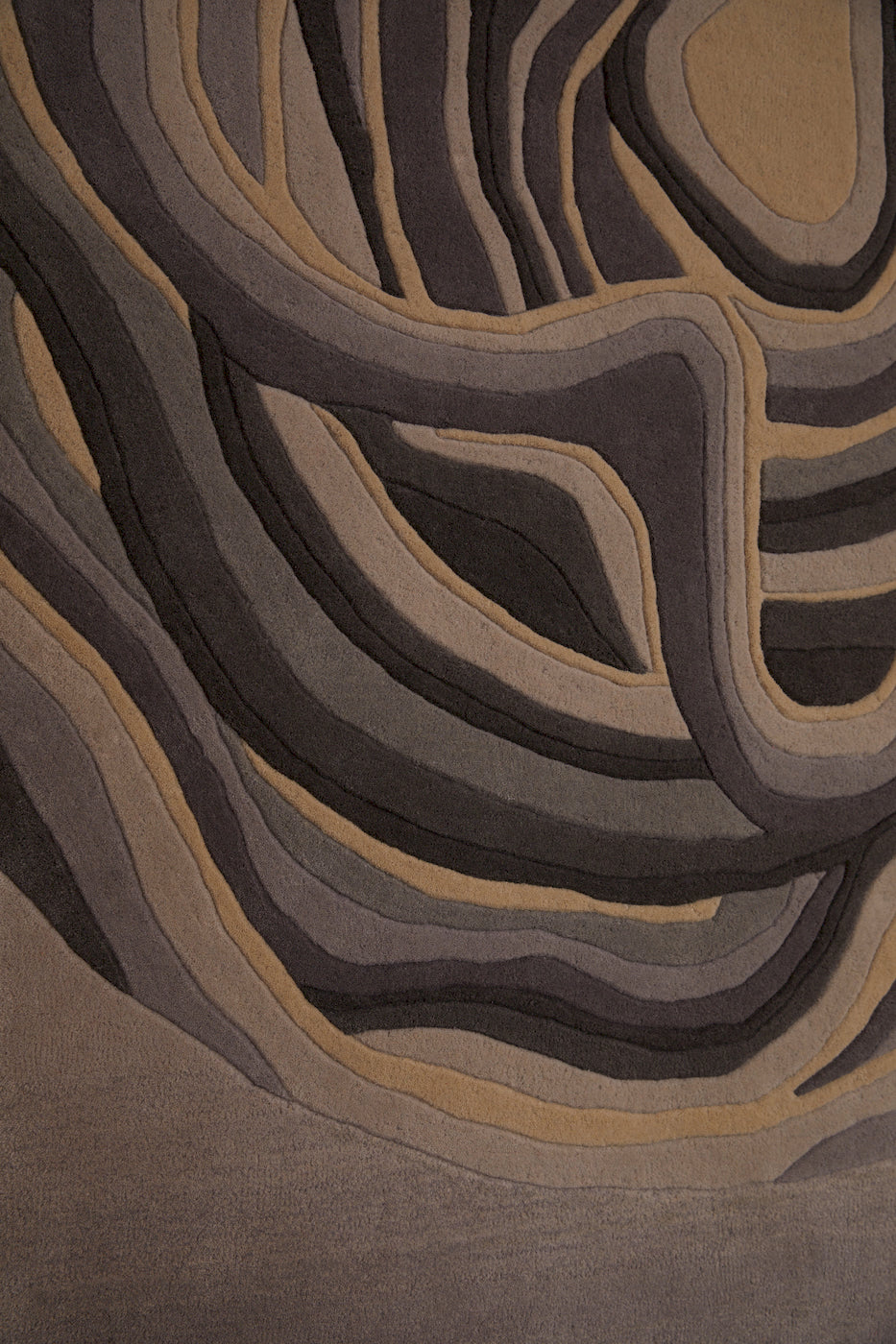 Modern grey abstract rug made from New Zealand wool