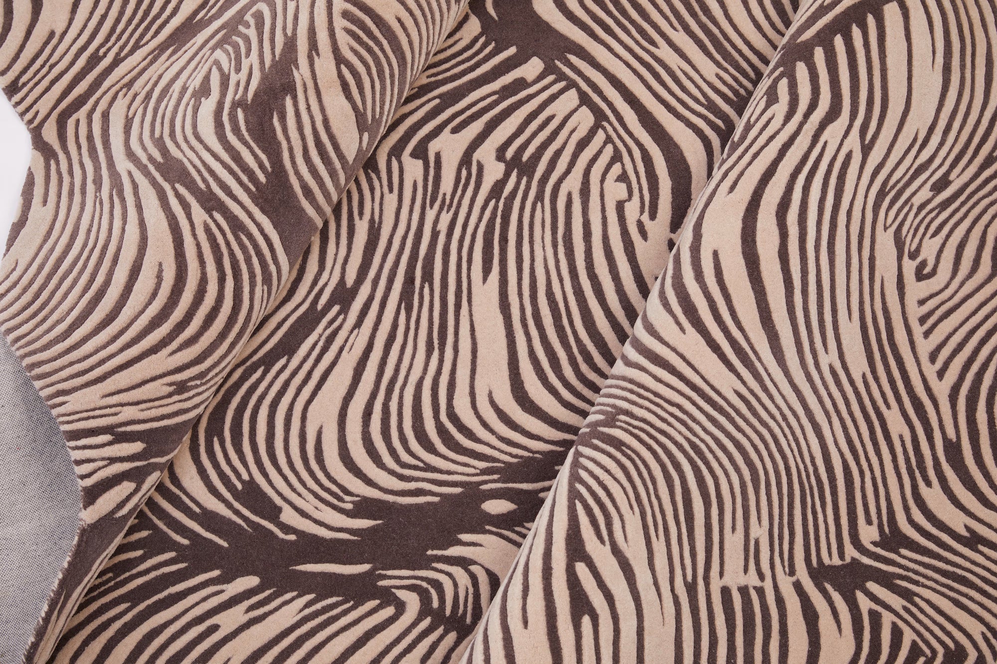 Modern designer rug with ivory and mulberry tones