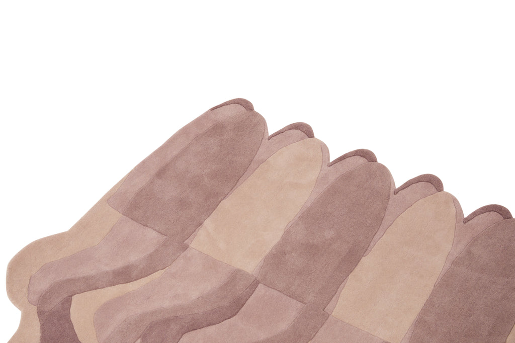 Contemporary handmade rug with wave inspired pattern