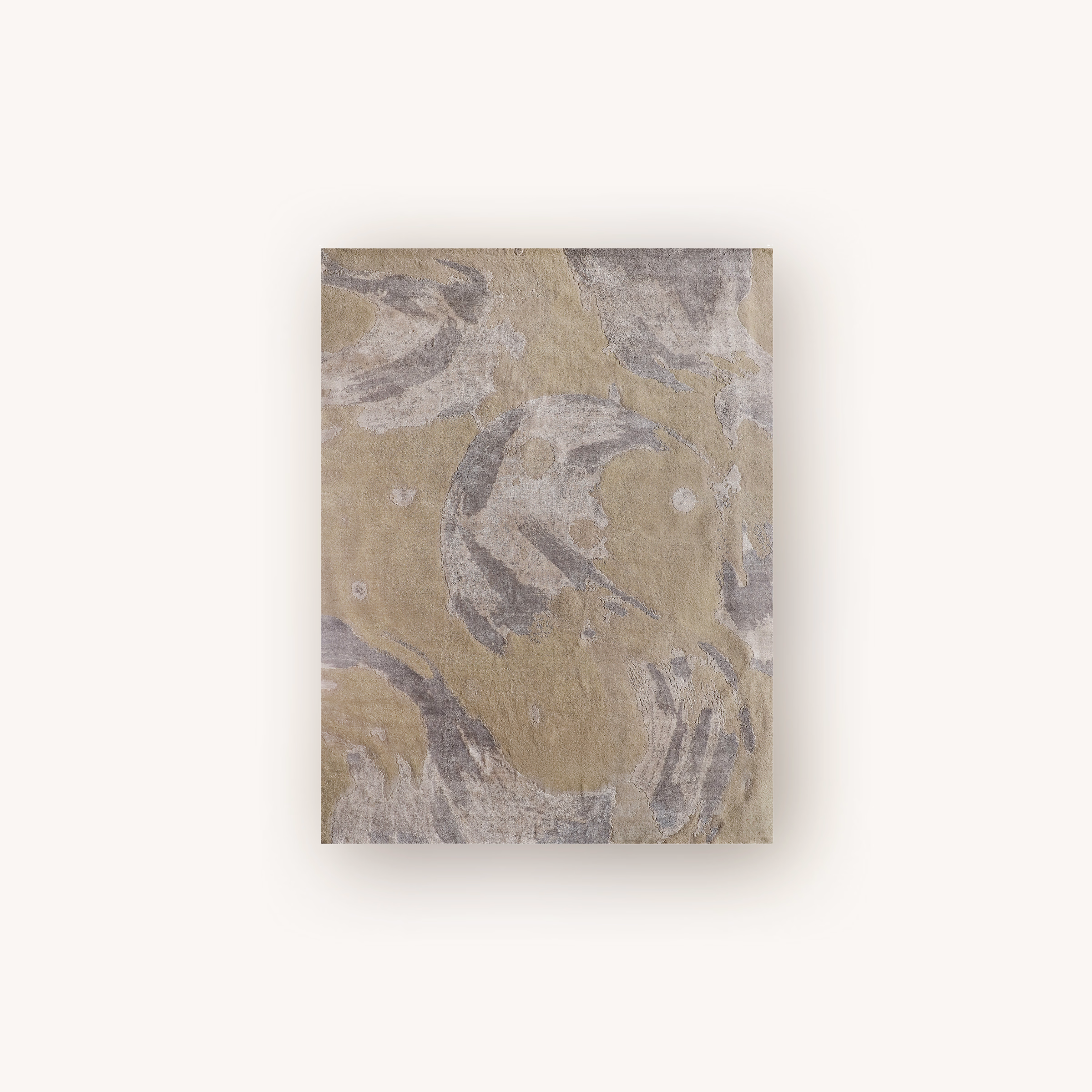 Lunar Drift handmade wool and silk rug with abstract texture