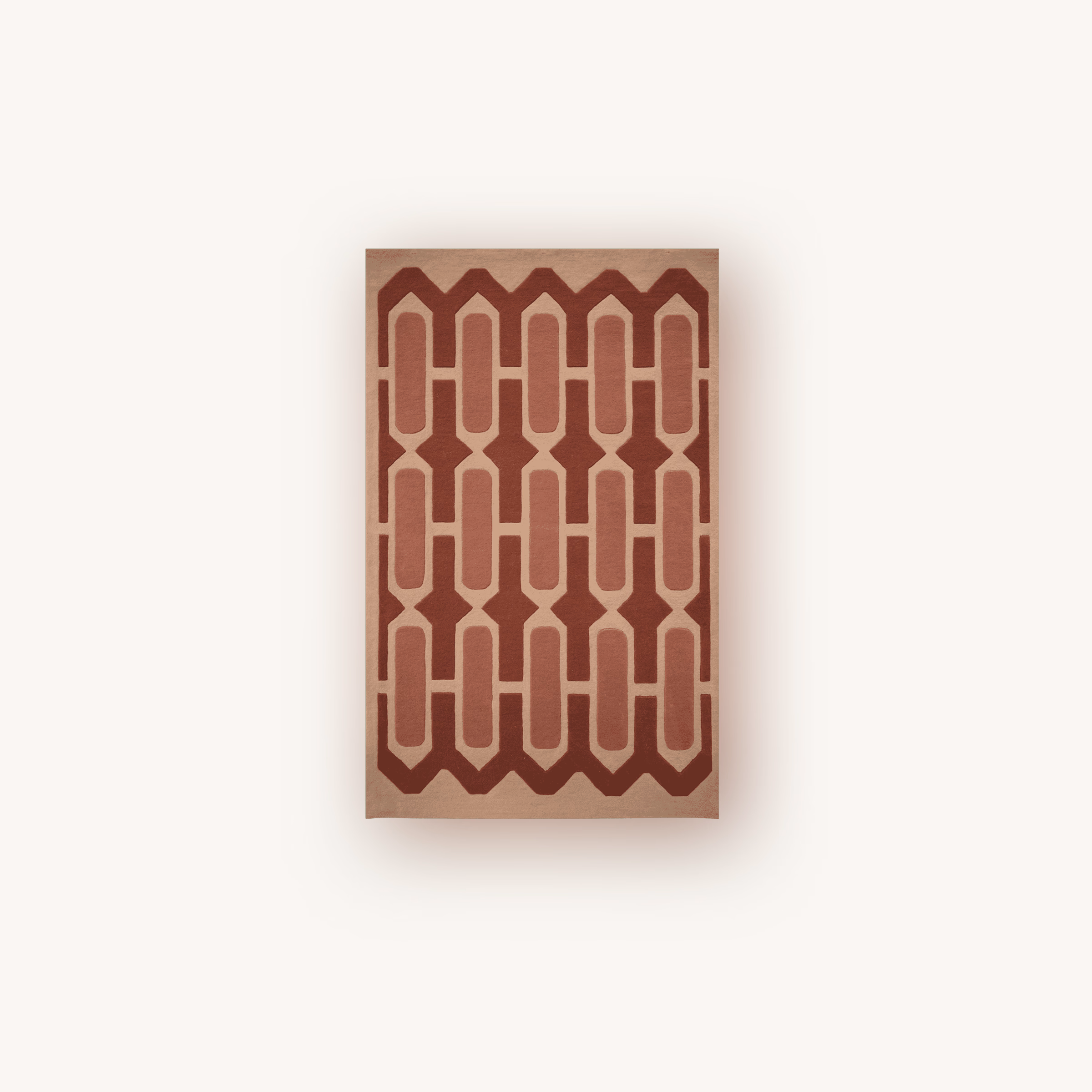 Neutral Harmony handmade wool rug with geometric pattern