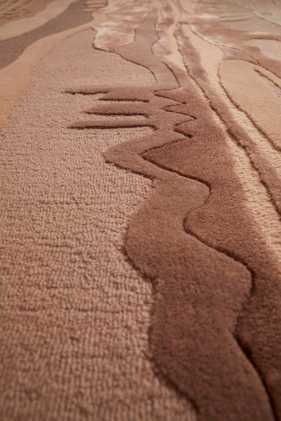 Contemporary wool and Tencel area rug with abstract floral inspiration