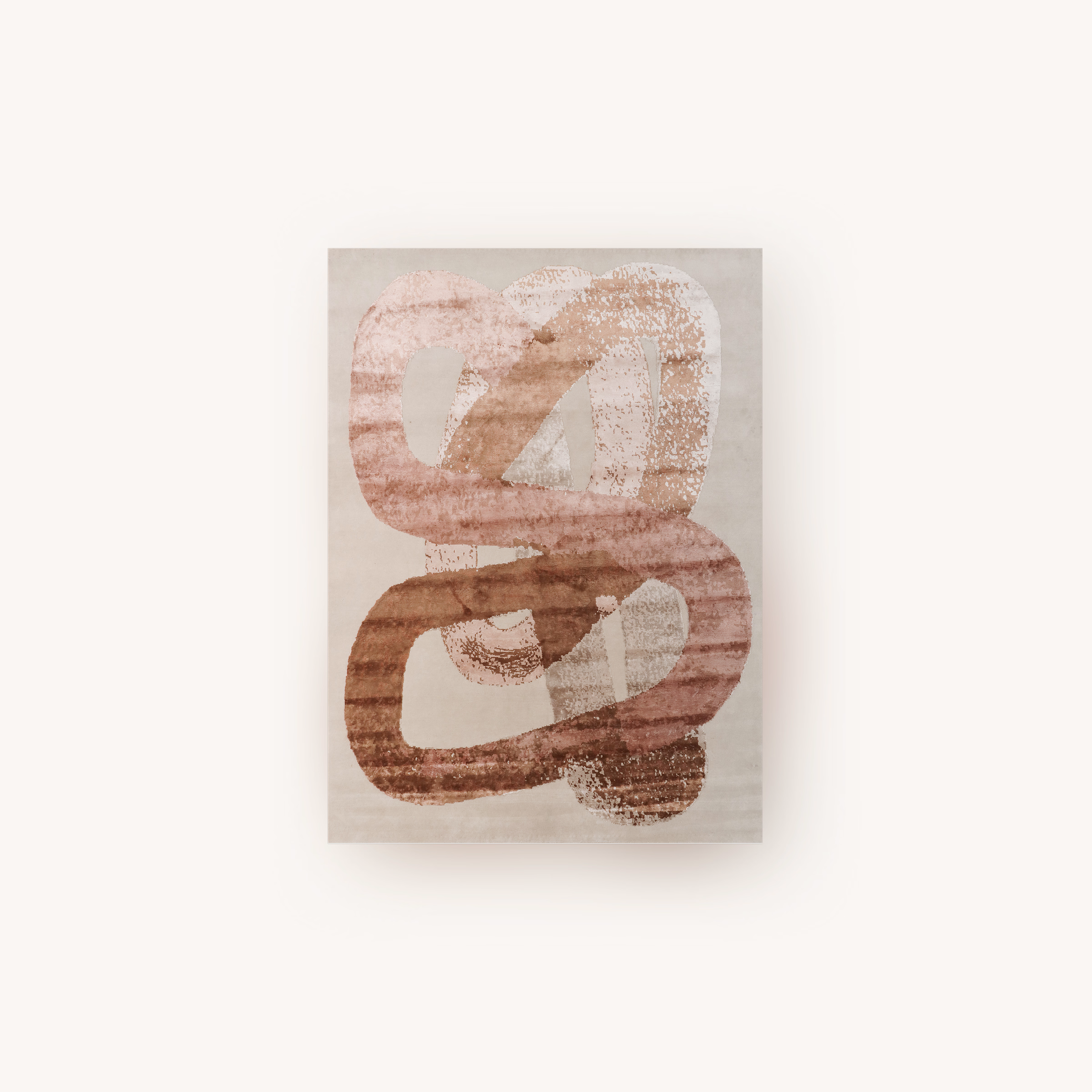 Luxury neutral abstract rug with textured earthy brown patterns