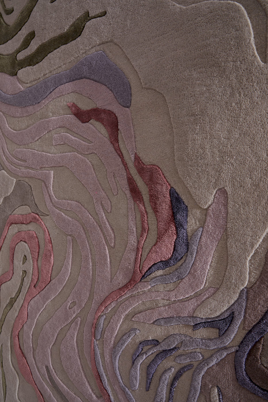 Contemporary pastel area rug with artistic multicolor design