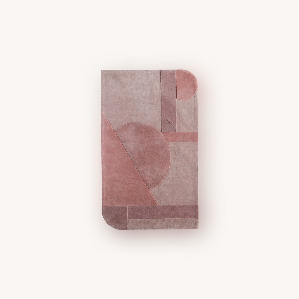 Red Canyon handmade geometric wool and Tencel rug