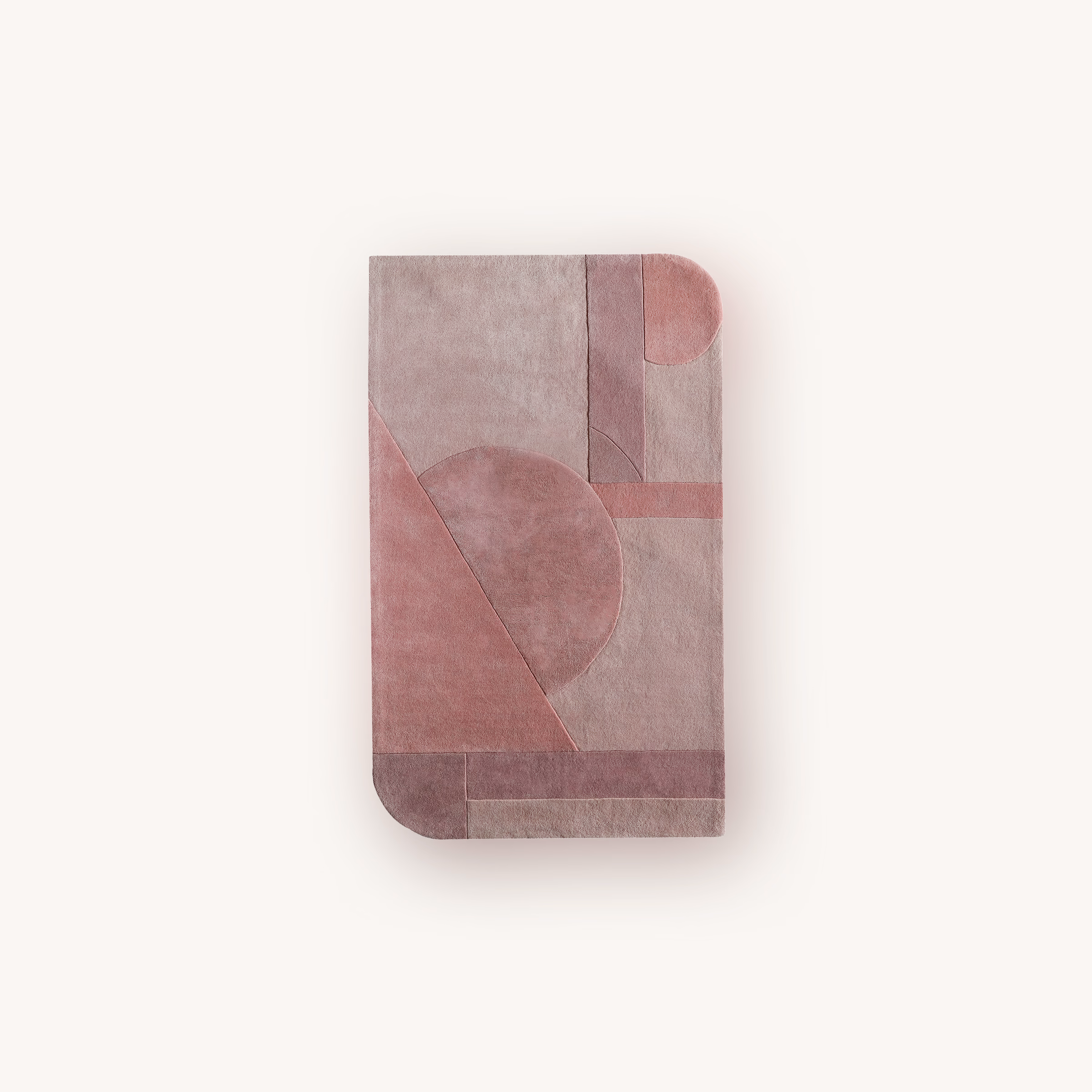 Red Canyon handmade geometric wool and Tencel rug