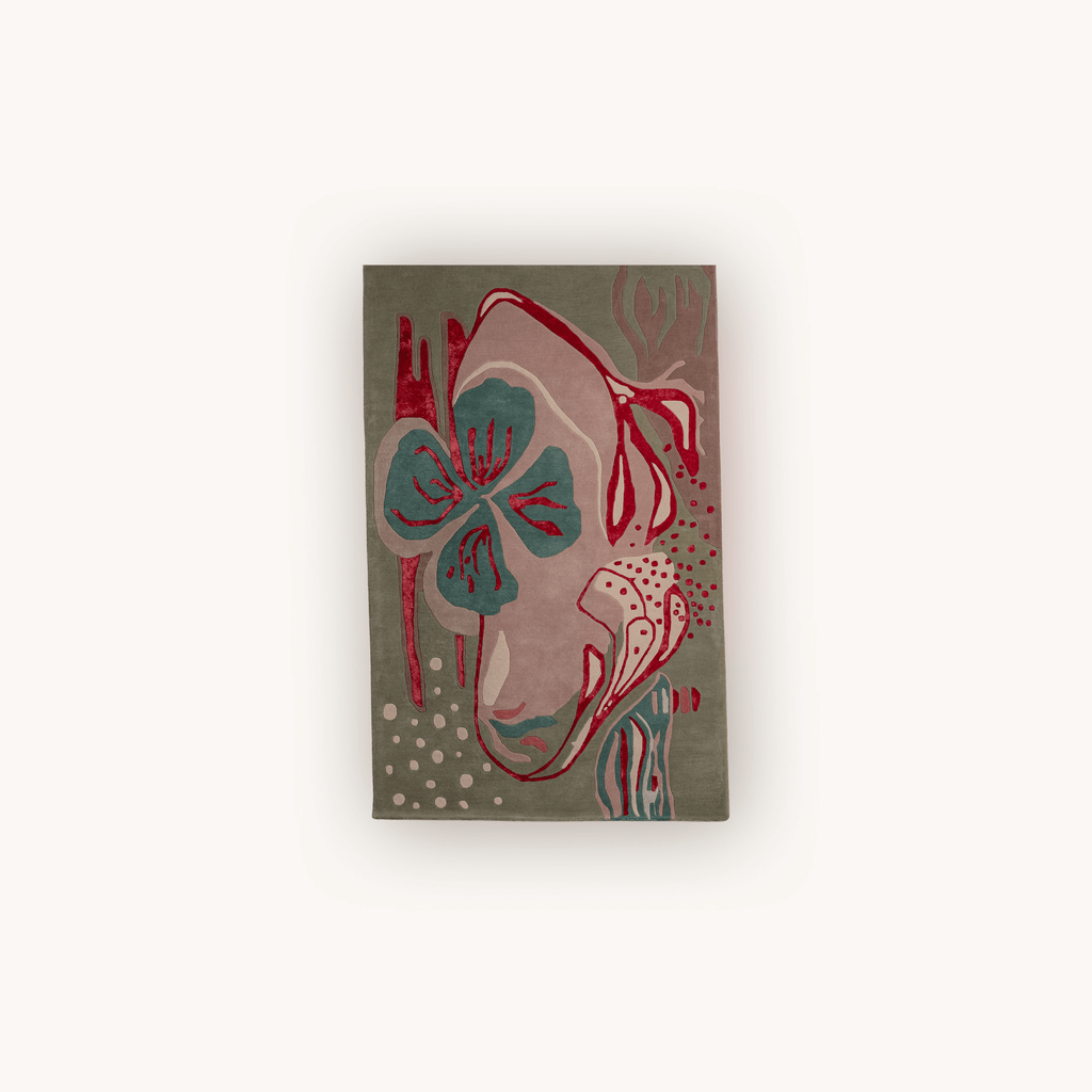 Garden of Dreams handmade wool and Tencel floral rug pastel abstract design