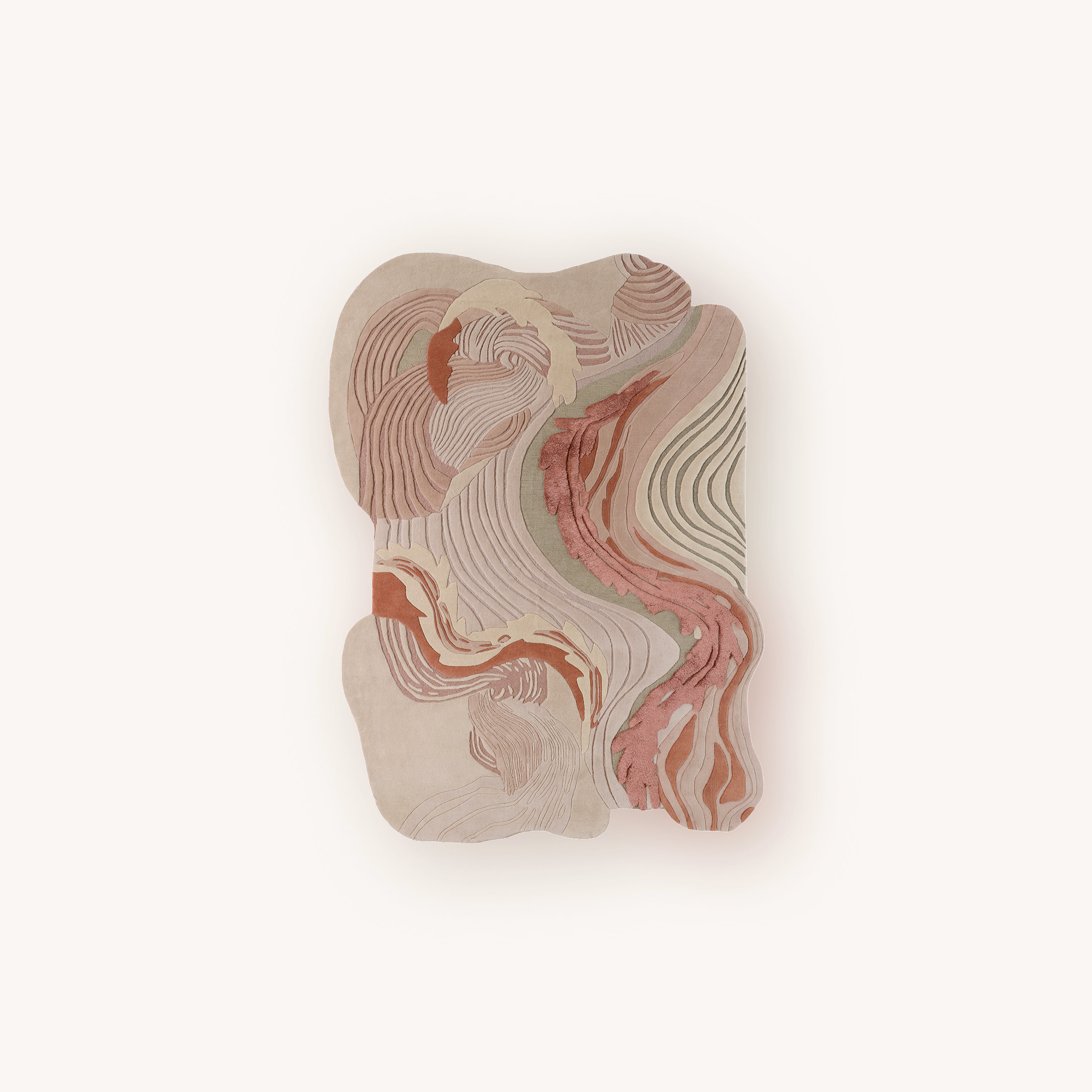 Modern earthy abstract rug with organic flowing pattern