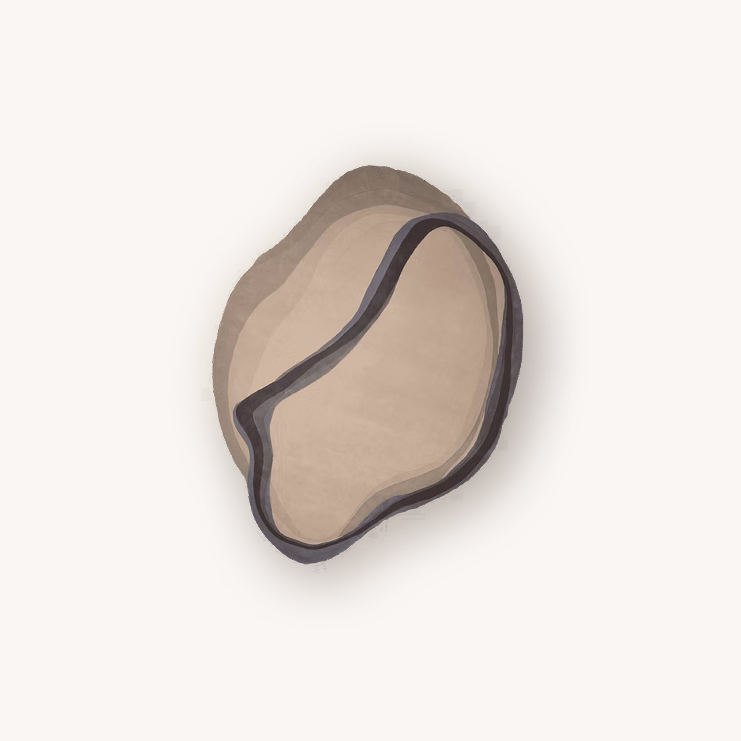 Swiss Coffee handmade neutral wool rug with organic curved design