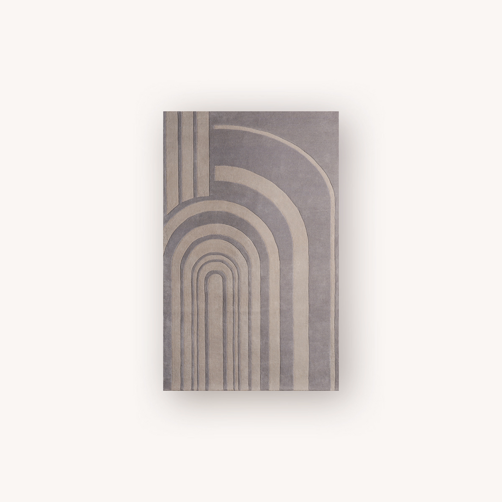 Basalt textured grey handmade wool area rug