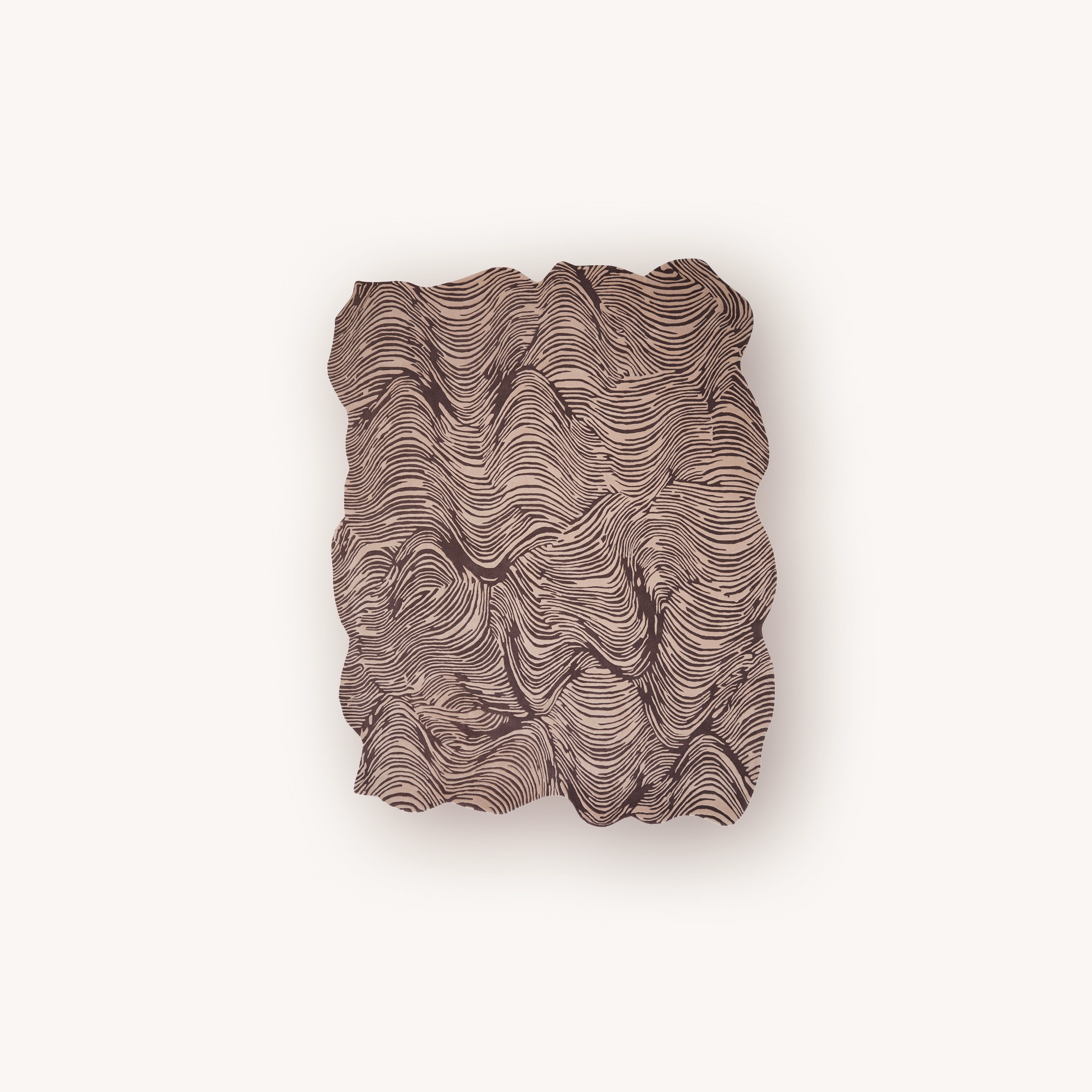 Amethyst handmade abstract wool rug with swirling pattern