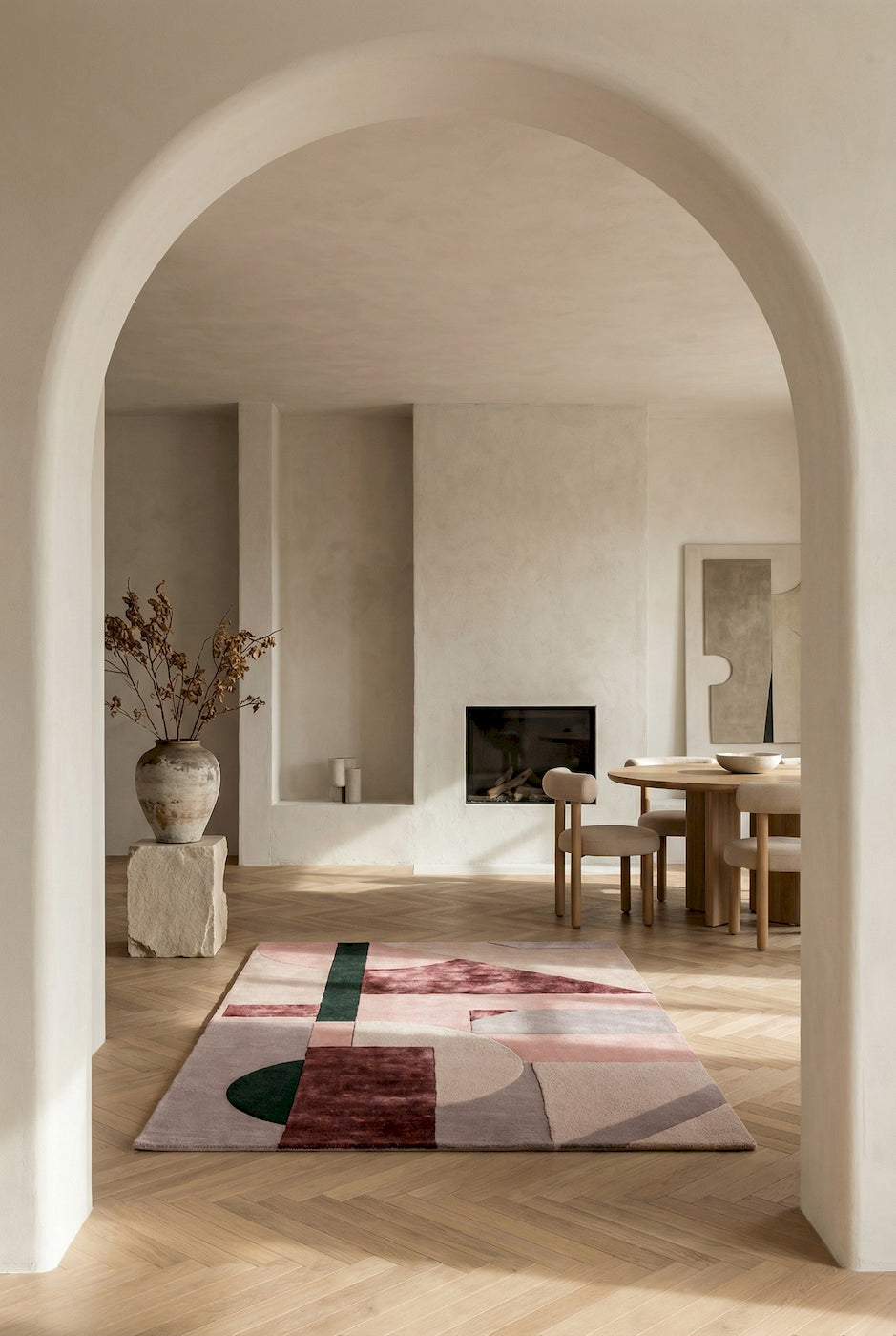 Luxury abstract geometric rug for modern living room