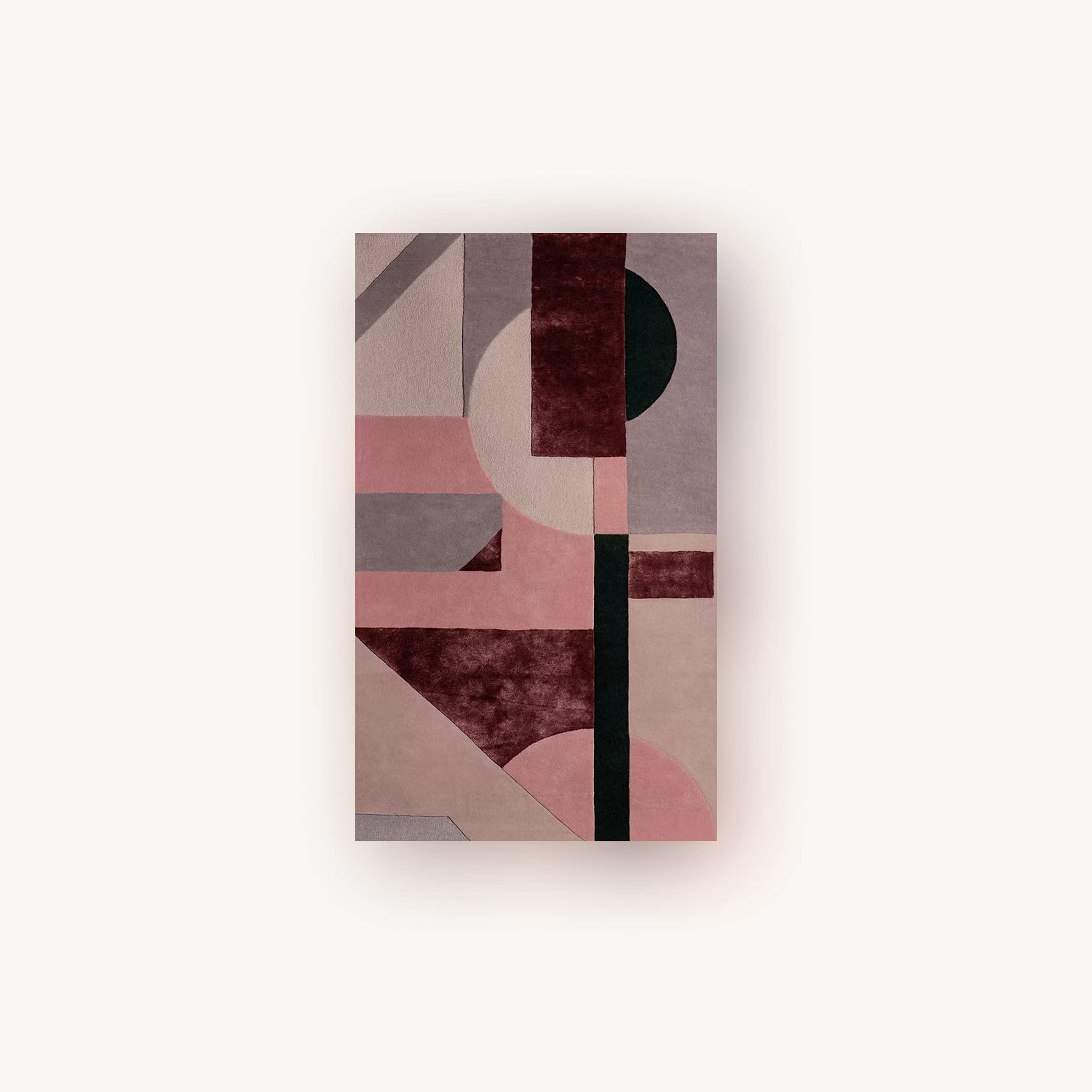 Rustic Ruse geometric hand tufted rug in wool and Tencel