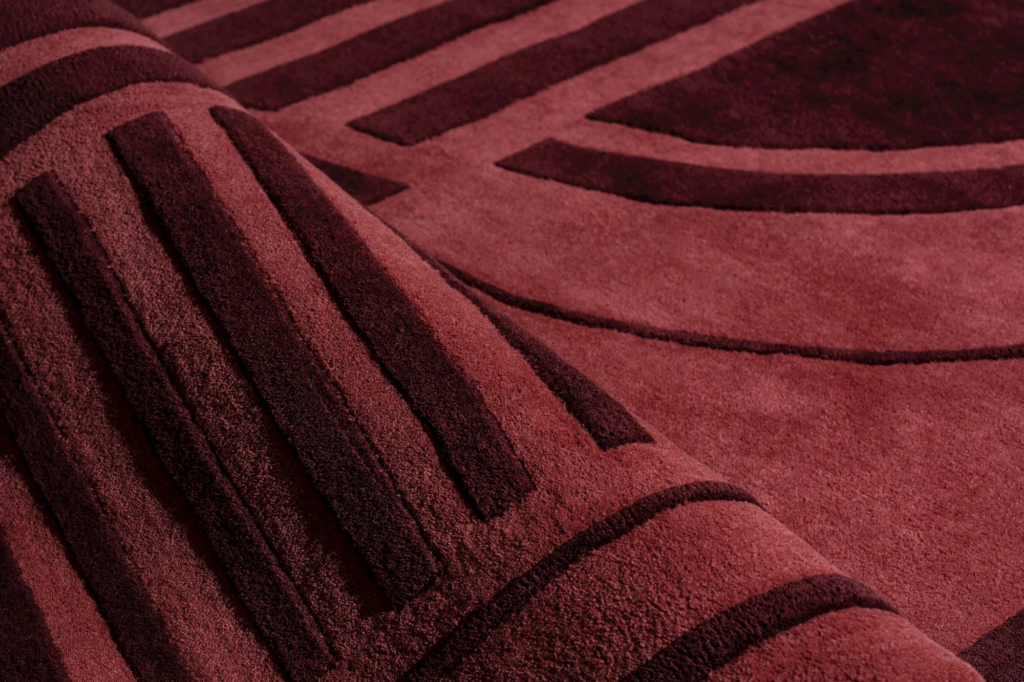 Contemporary geometric New Zealand wool area rug