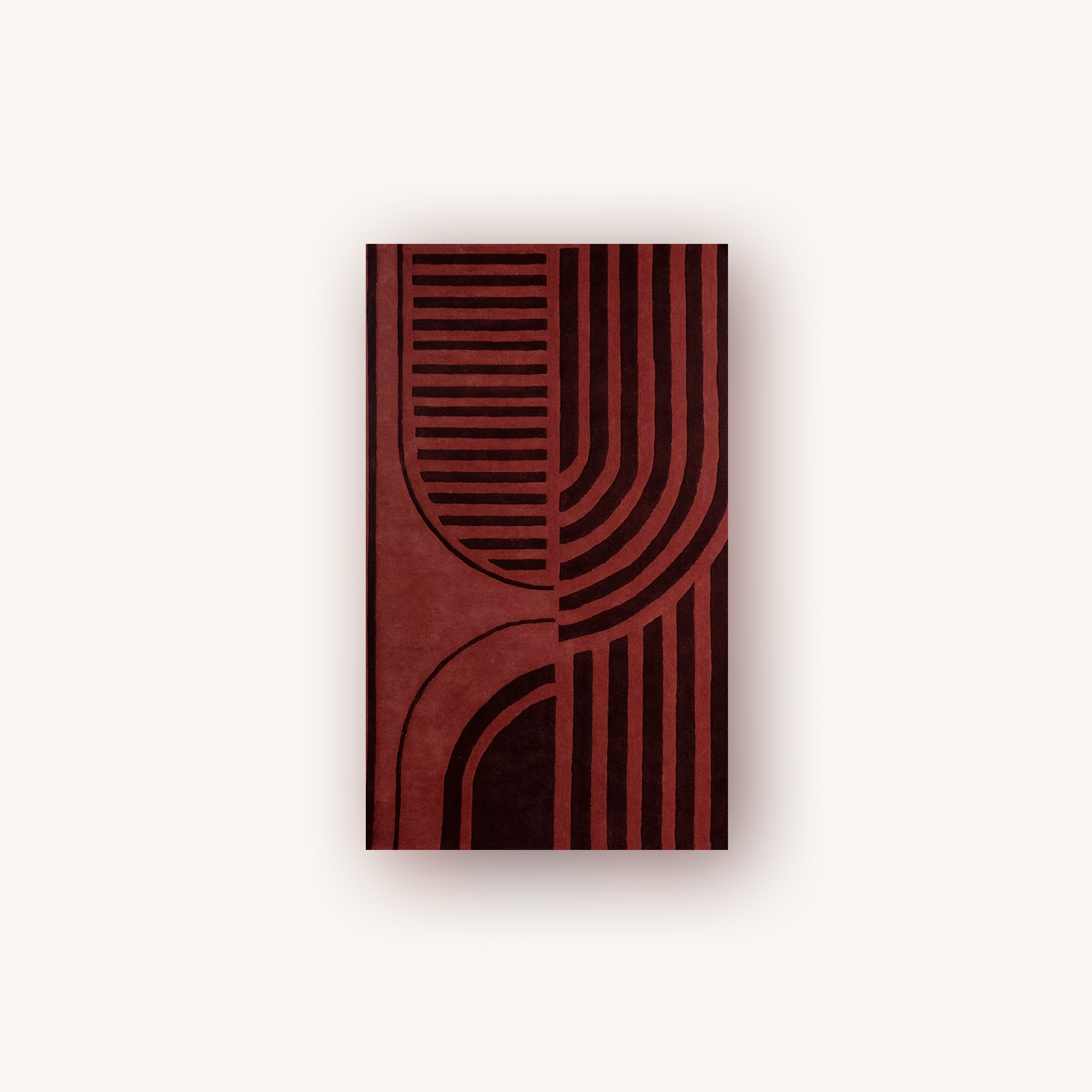 Scarlet Sage handmade red geometric wool rug