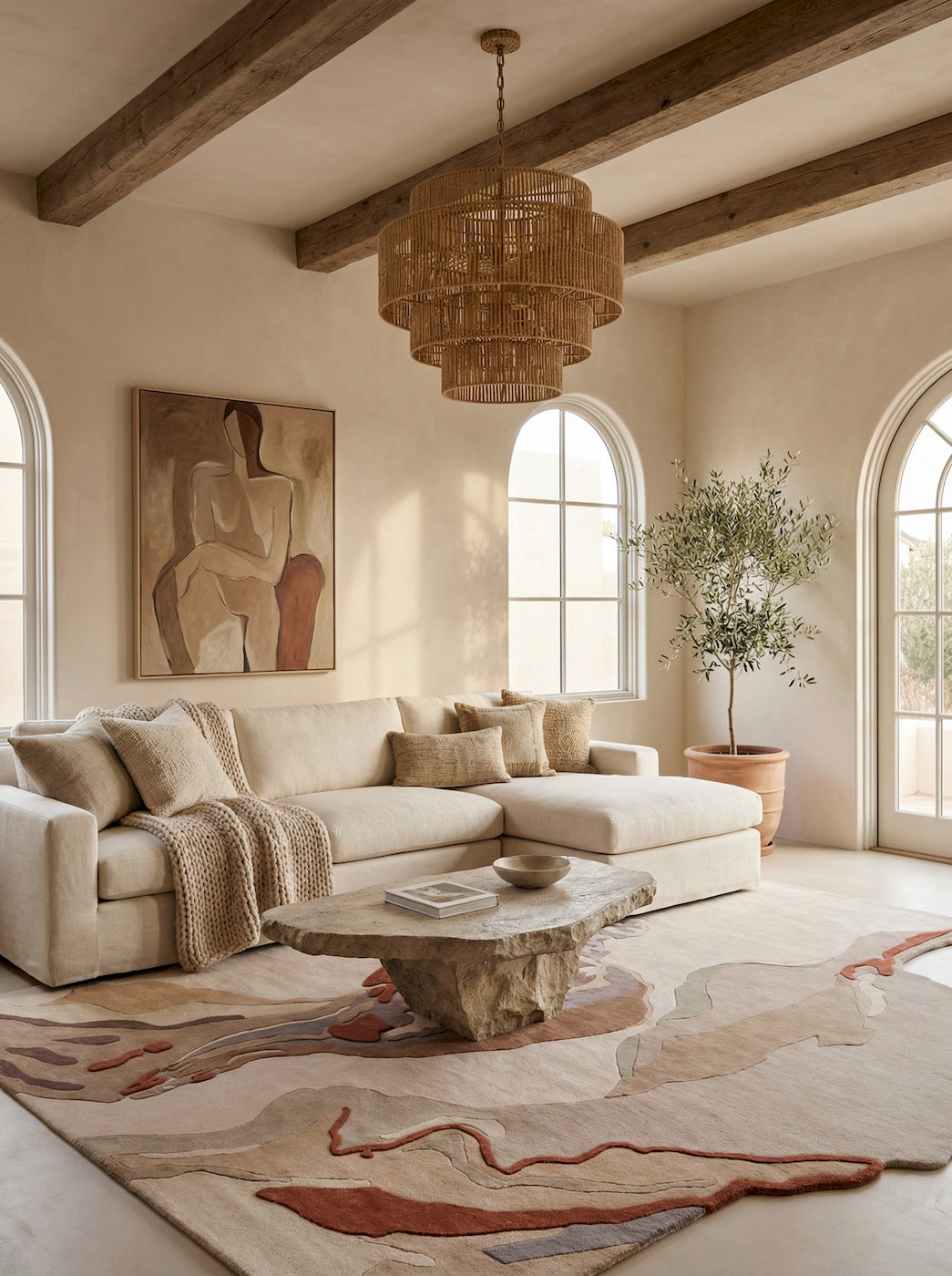 luxury handmade wool rug for contemporary living room