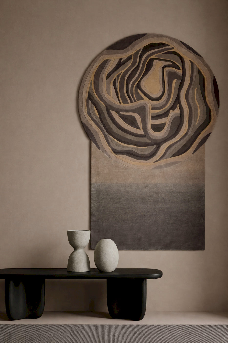 Contemporary swirl pattern area rug for living room