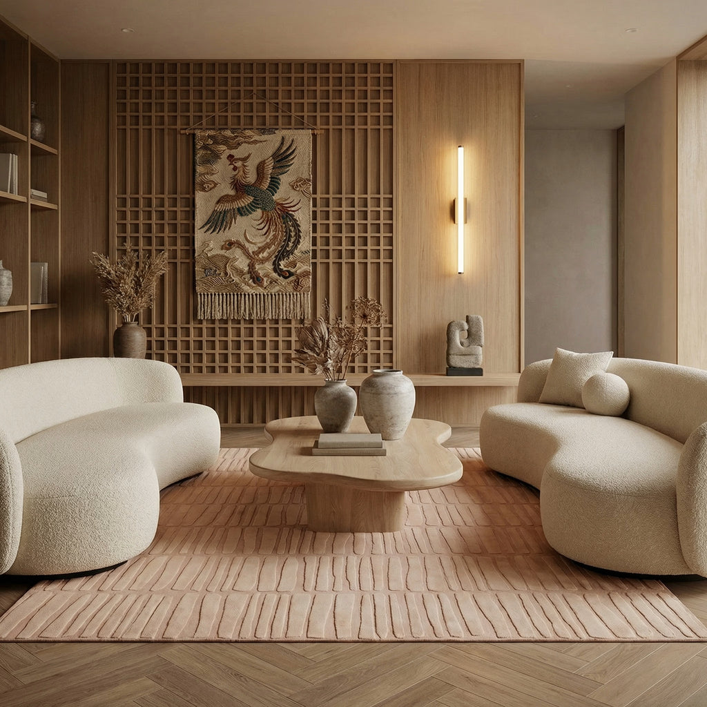 Designer modern wool area rug with textured pattern