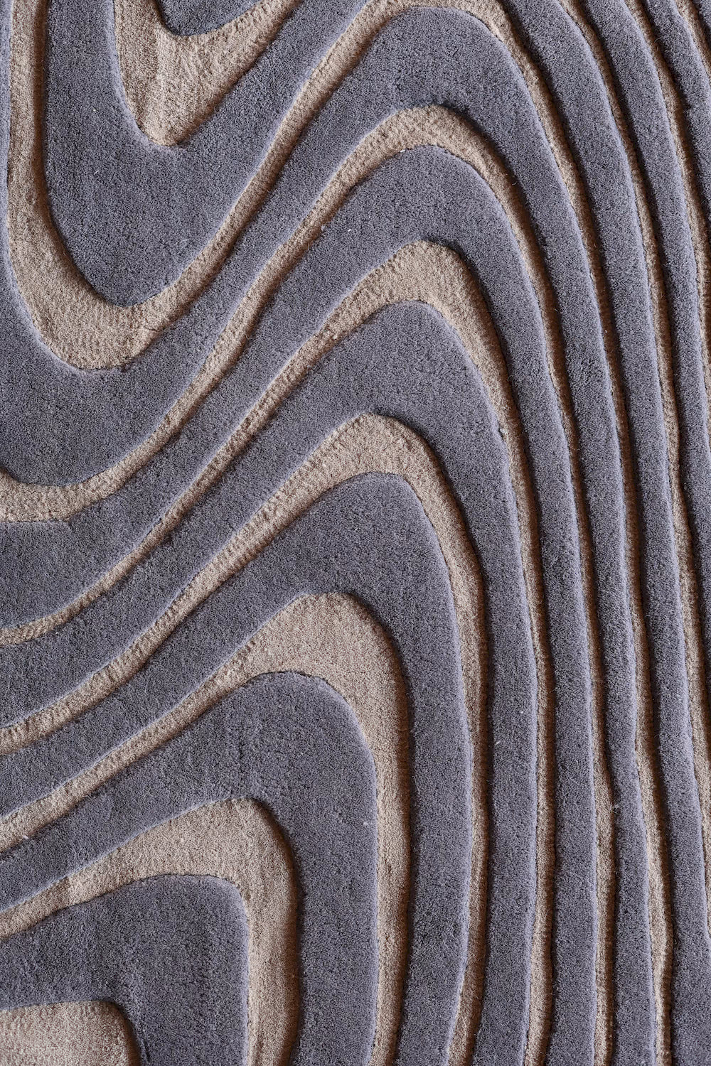 Abstract wave pattern handmade New Zealand wool rug