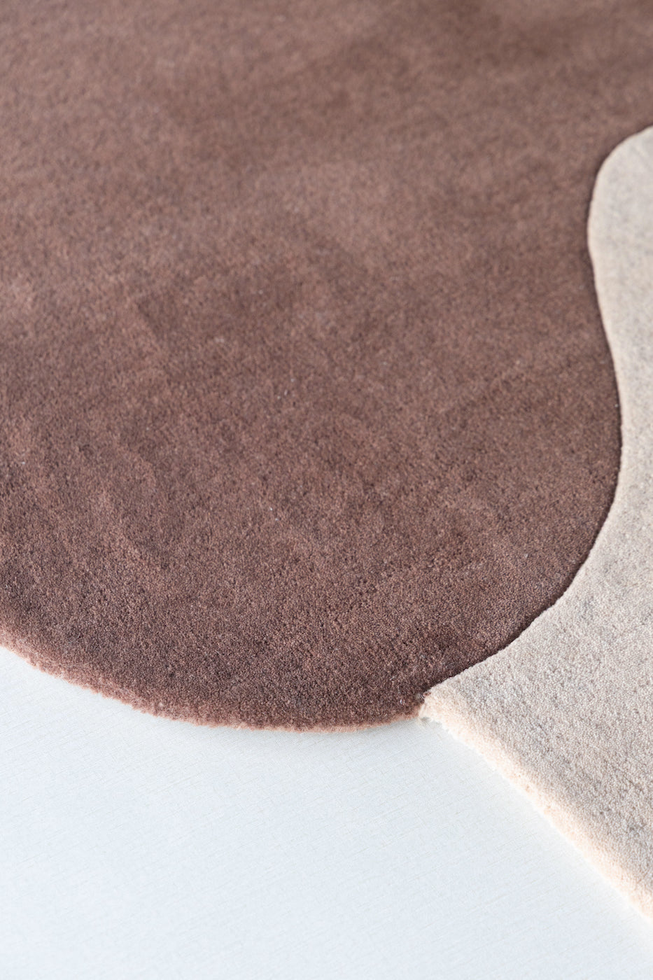 Luxury abstract brown wool rug for modern interiors