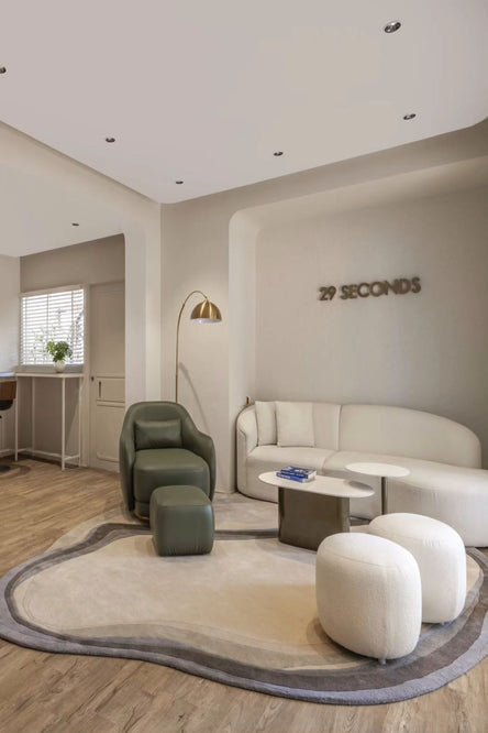 Contemporary handmade neutral rug for modern home decor